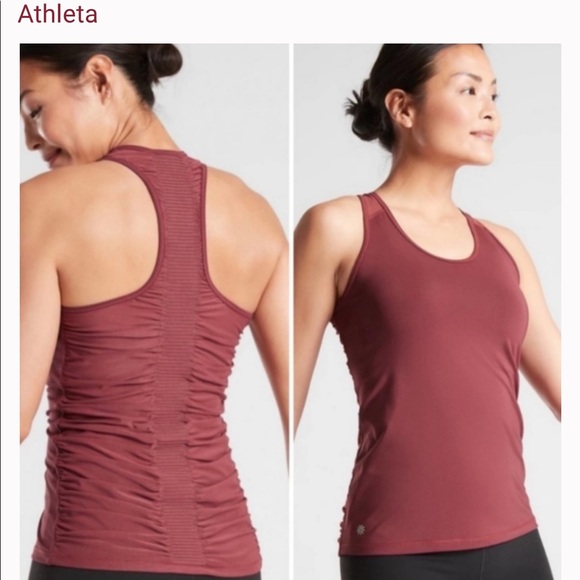 Athleta Bakasana Tank Top Racerback Mesh Fitted Workout Shirt NWOT - Picture 3 of 11